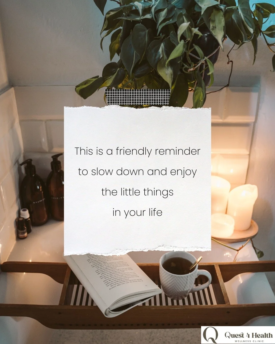 A gentle reminder to slow down and savor the little things.

Your nervous system, and your heart, will thank you. 🌿✨

#Quest4Health #MindfulLiving #SlowDown