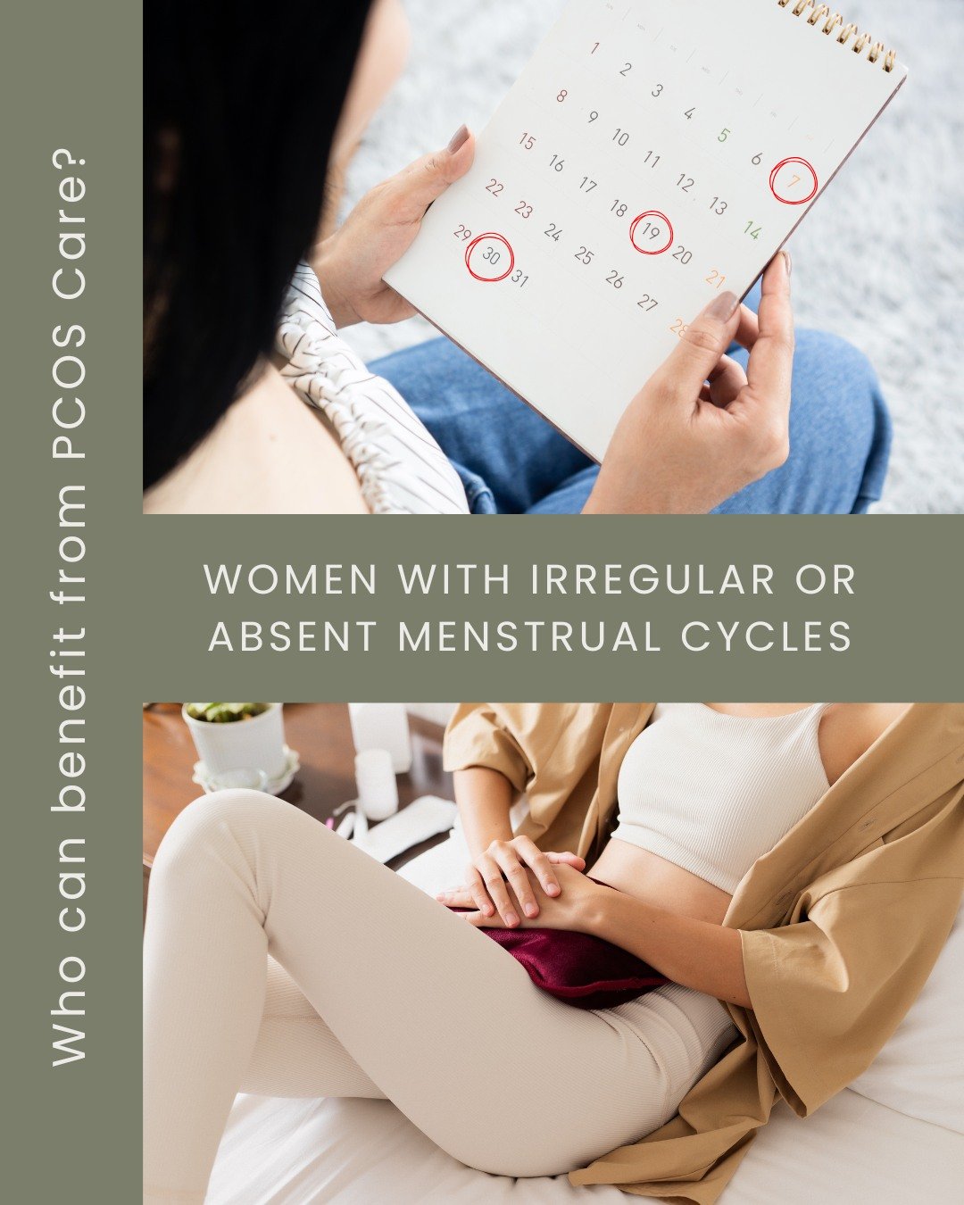 Unpredictable, infrequent, or missing periods? 

PCOS-related ovulatory dysfunction could be part of the picture.

Targeted hormone and metabolic support may help restore more regular cycles.

Your body is communicating. Let&rsquo;s listen. ✨

#Quest