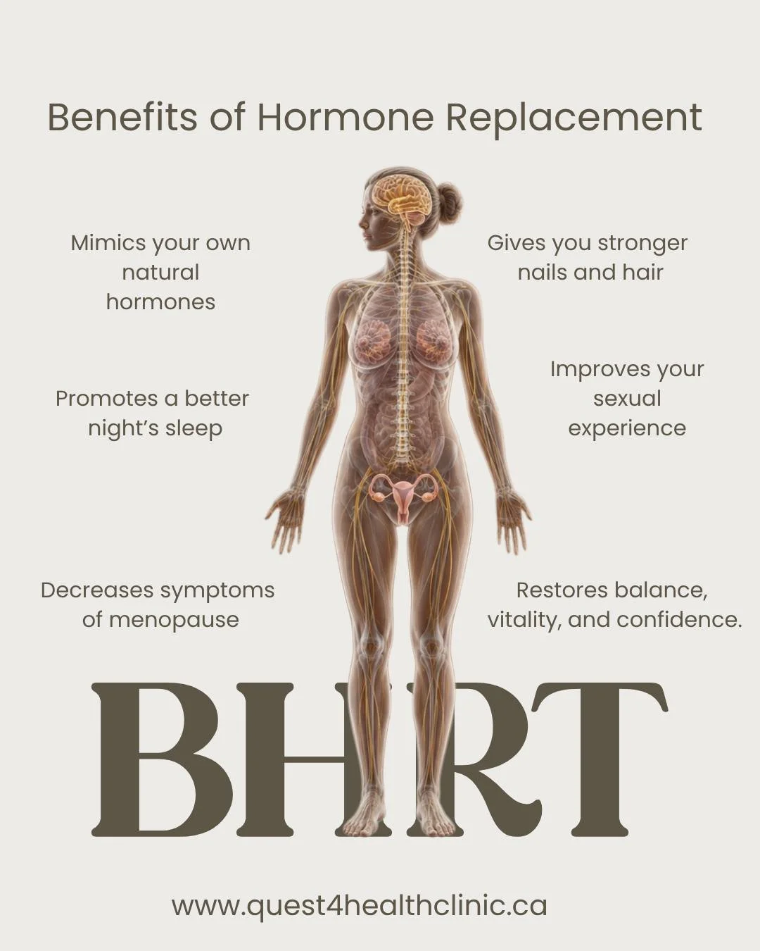 Bioidentical Hormone Replacement Therapy (BHRT) is a customized, natural approach to restoring hormonal balance using bioidentical hormones that match your body's natural chemistry. 

Unlike synthetic hormones, BHRT is designed to work in harmony wit