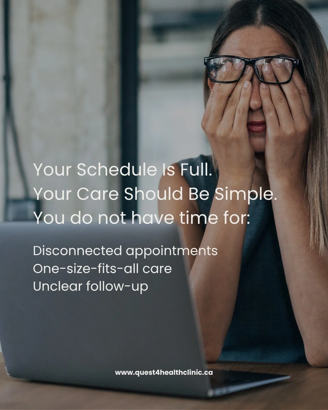 We know life gets busy, and scheduling appointments around a hectic schedule can feel daunting.

Especially when you may be managing a career, a business, a family, or frequent travel, while also dealing with low energy, brain fog, poor sleep, weight