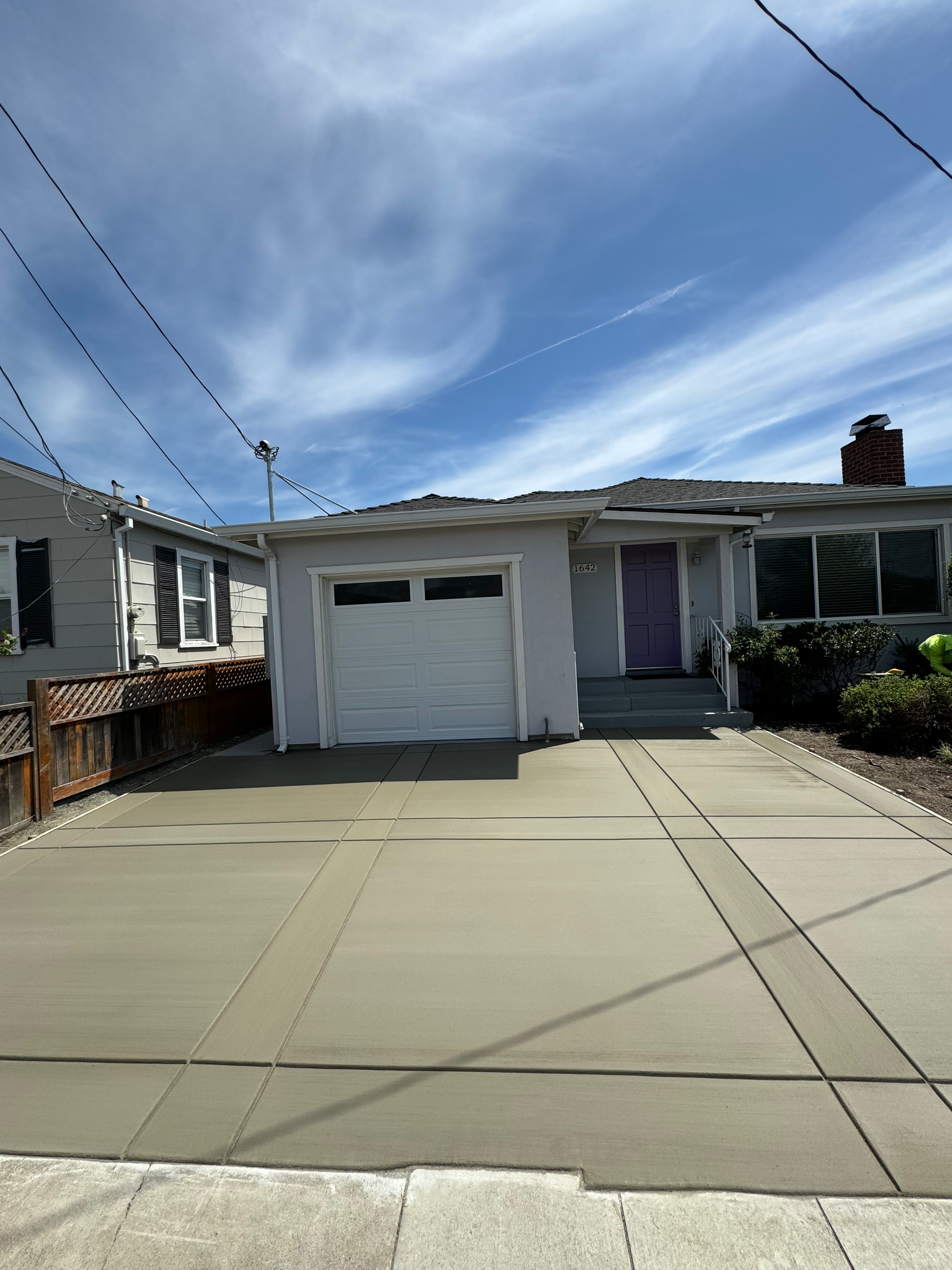 Broom Finish Concrete with Bands and Ribbons