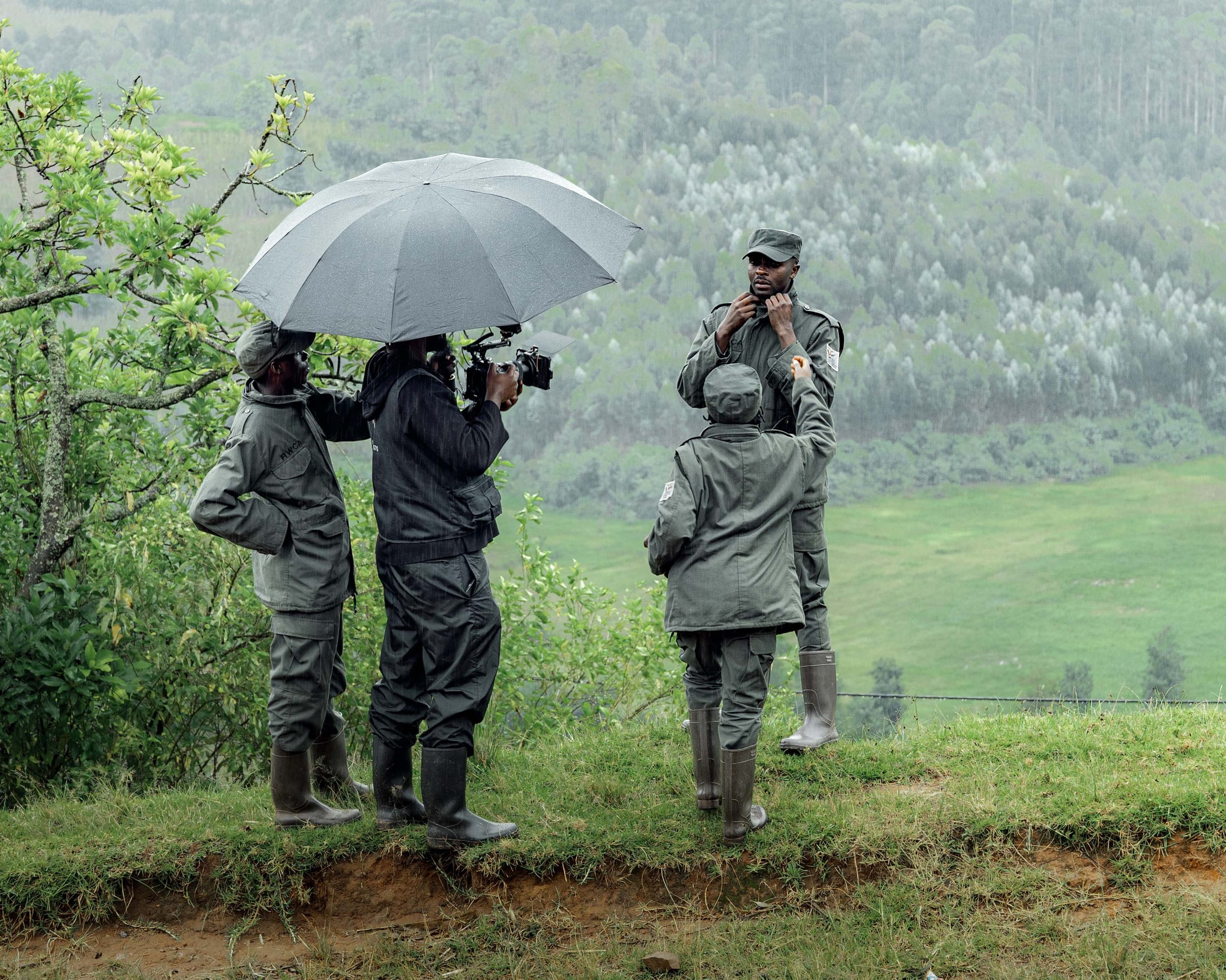 James Rooney filming a community ranger at Rugezi marsh
