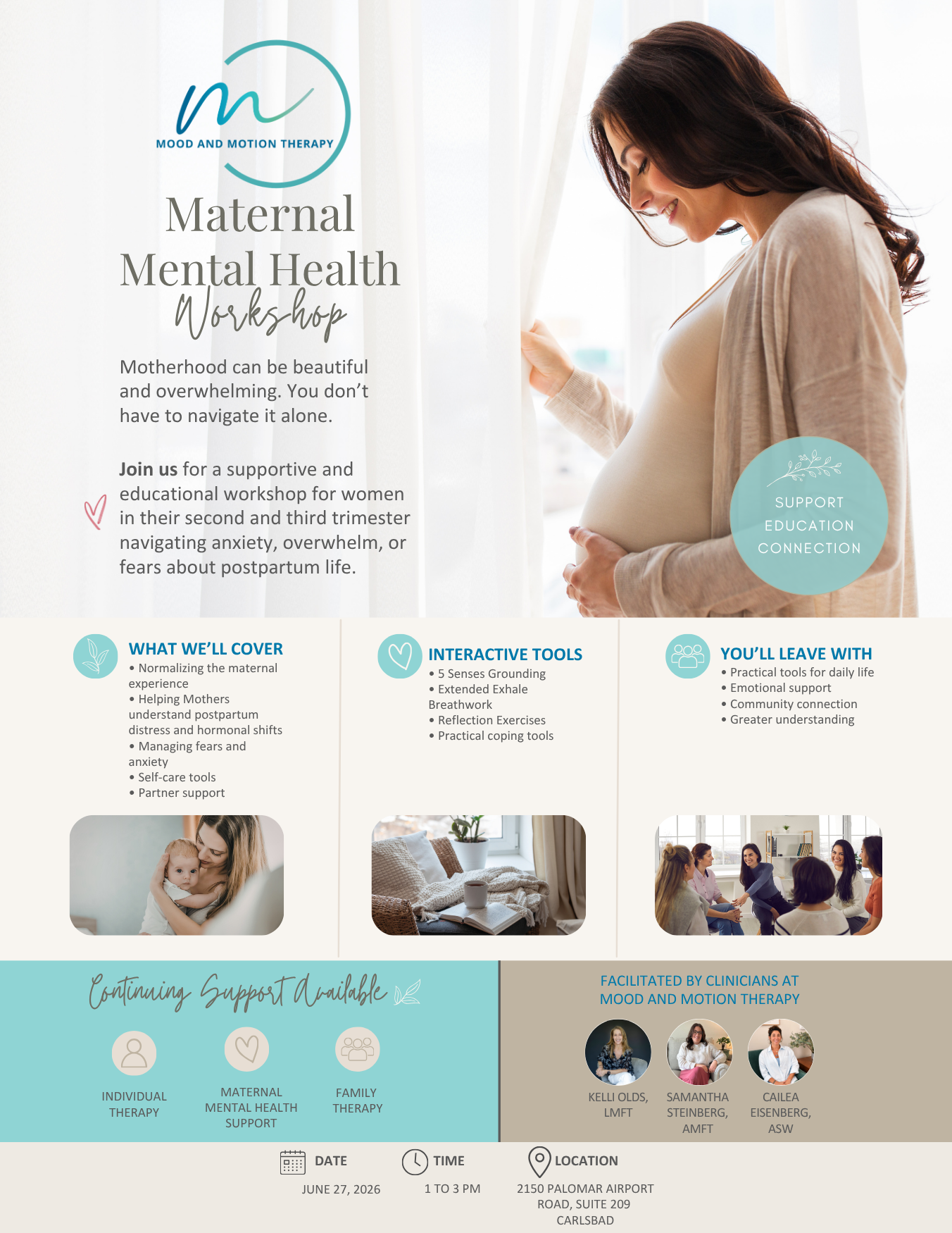Maternal Mental Health Workshop infographic