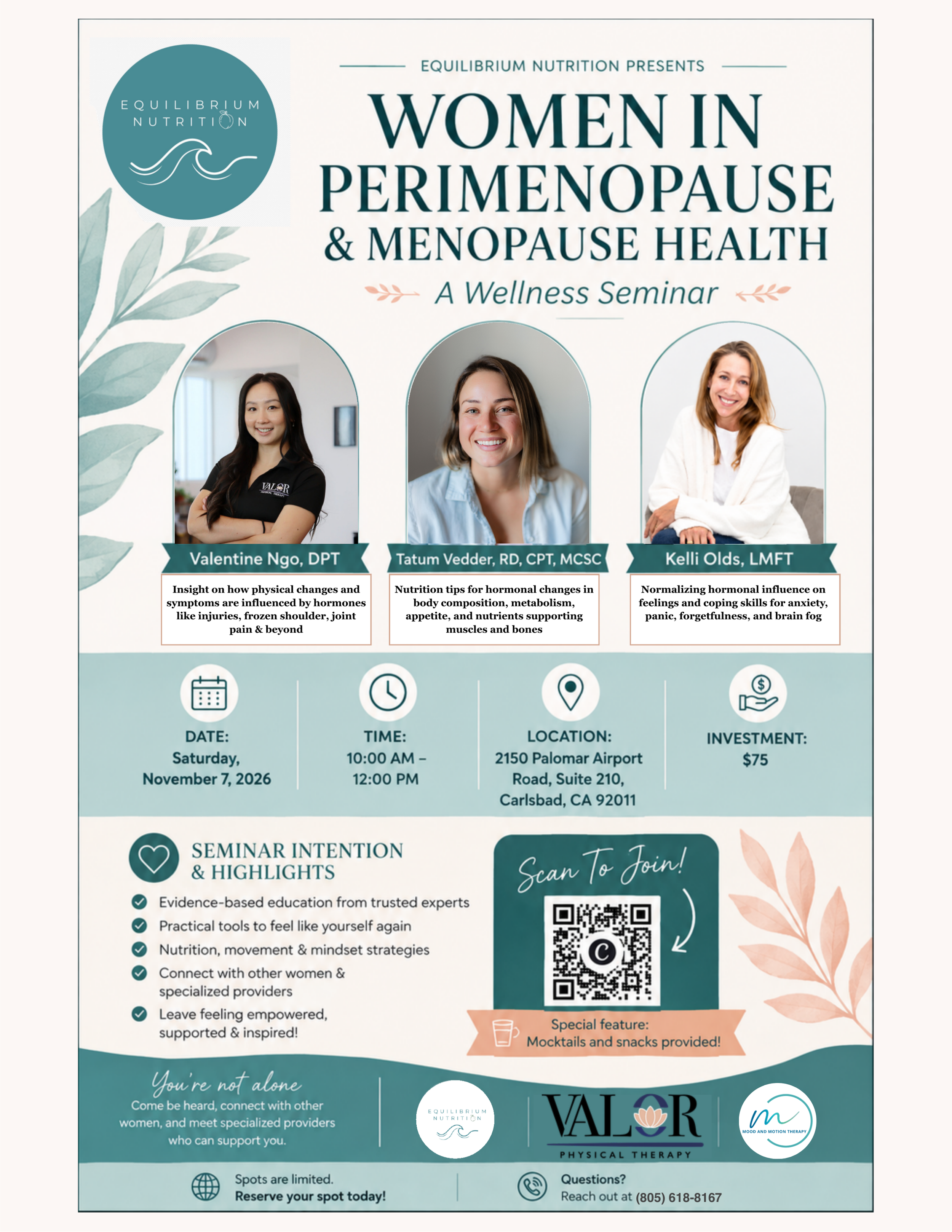 Women in Perimenopause and Menopause Health Seminar in Carlsbad, CA
