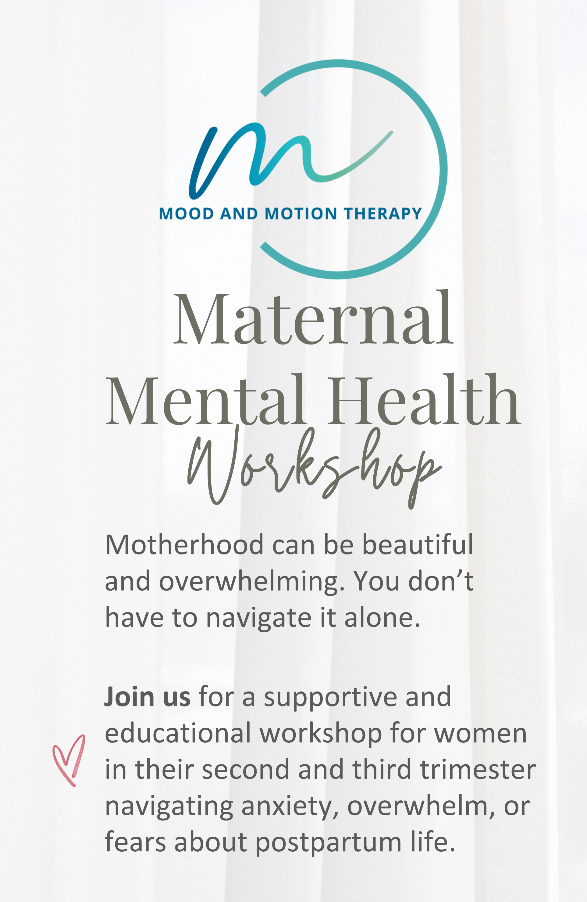 Mood and Motion Maternal Mental Health Workshop