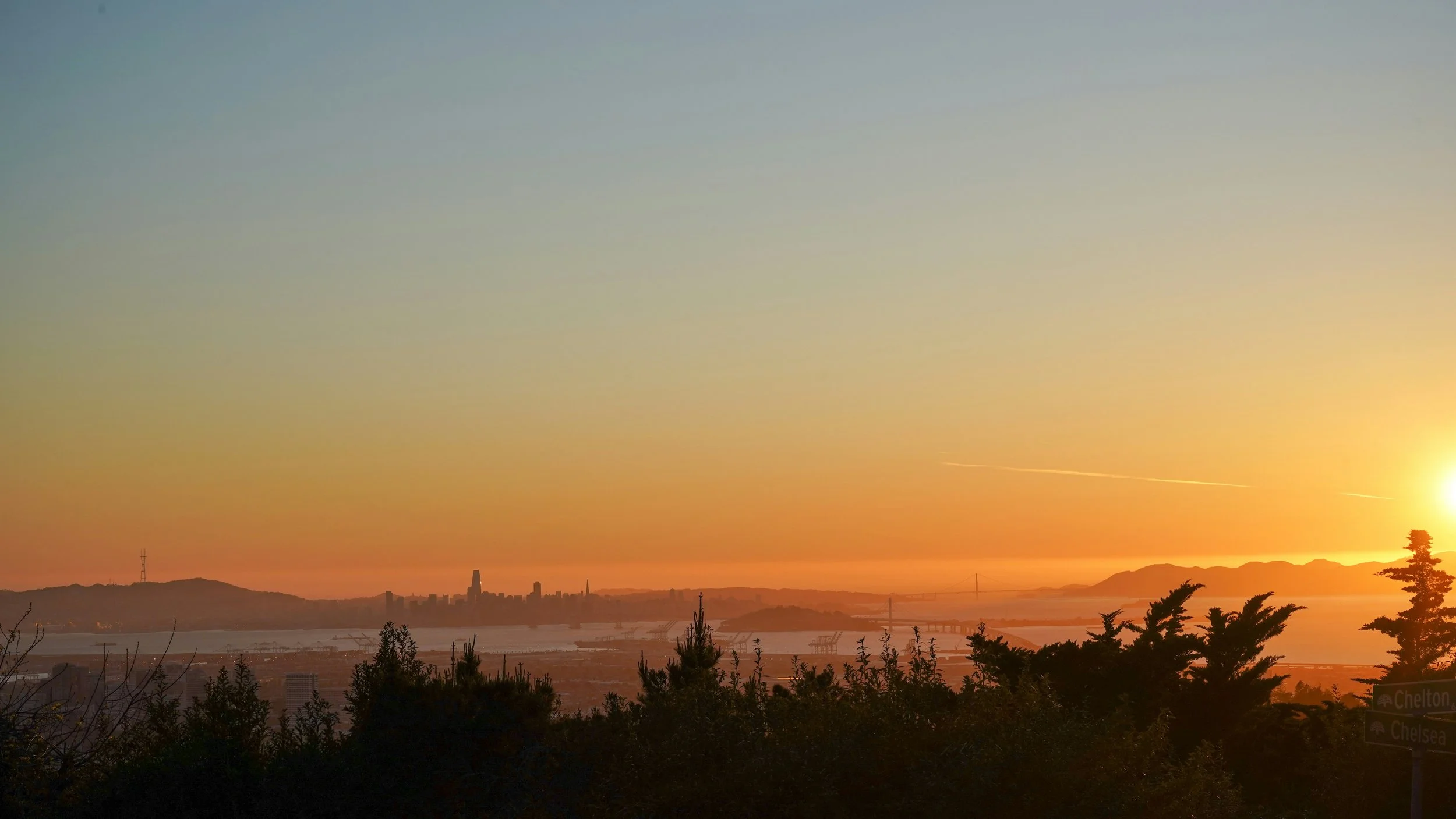 San Francisco skyline from Oakland at sunset