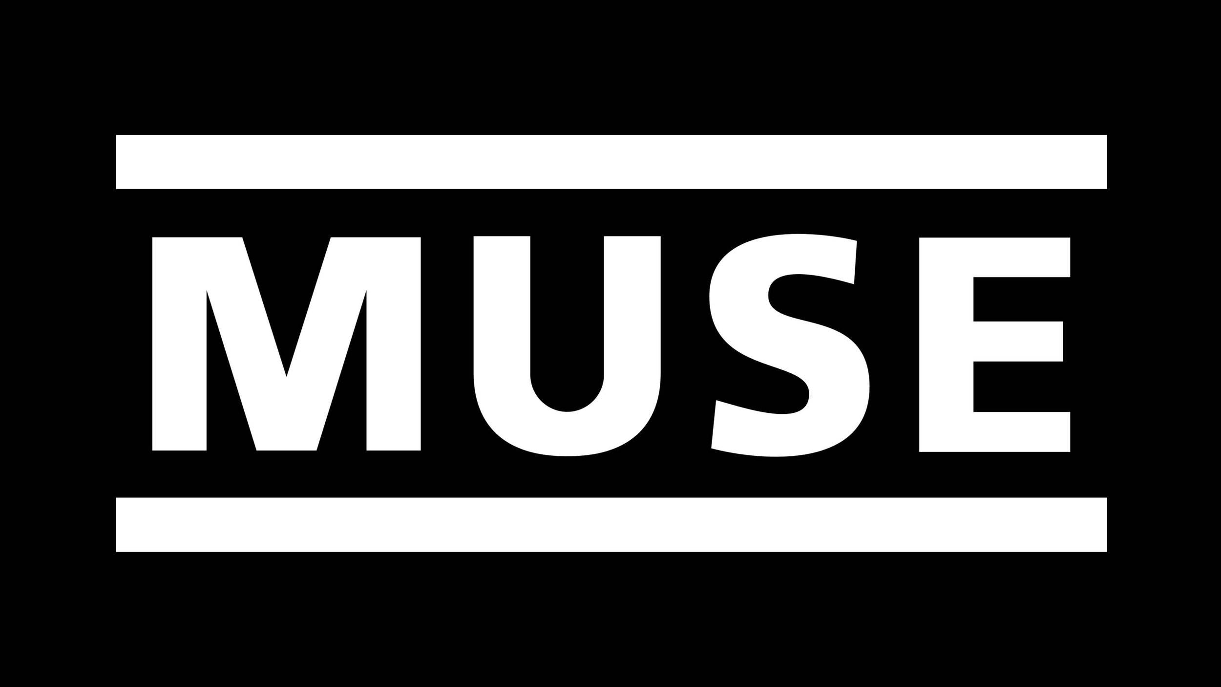 Black and white "MUSE" logo with lines above and below.