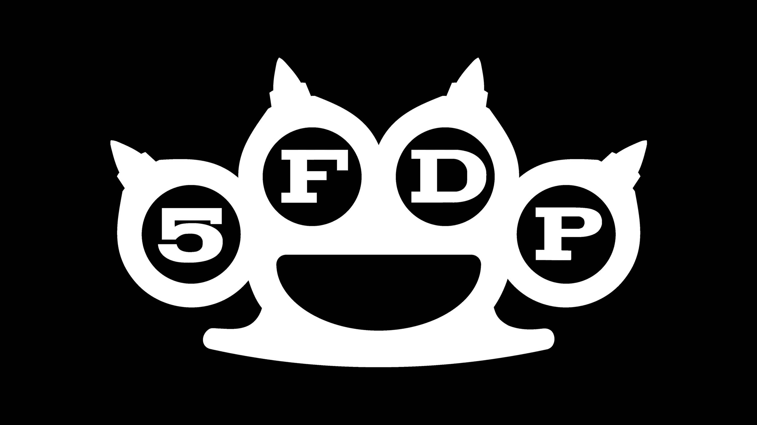 Logo with brass knuckles design, featuring letters '5FDP' in a circular arrangement on a black background.