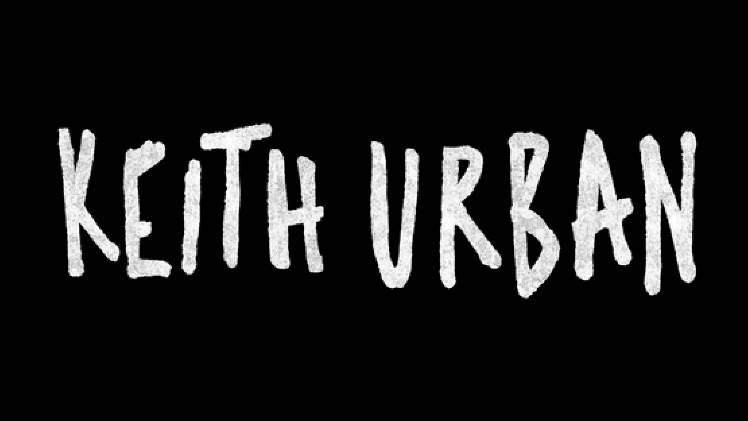 White text saying 'KEITH URBAN' on a black background.