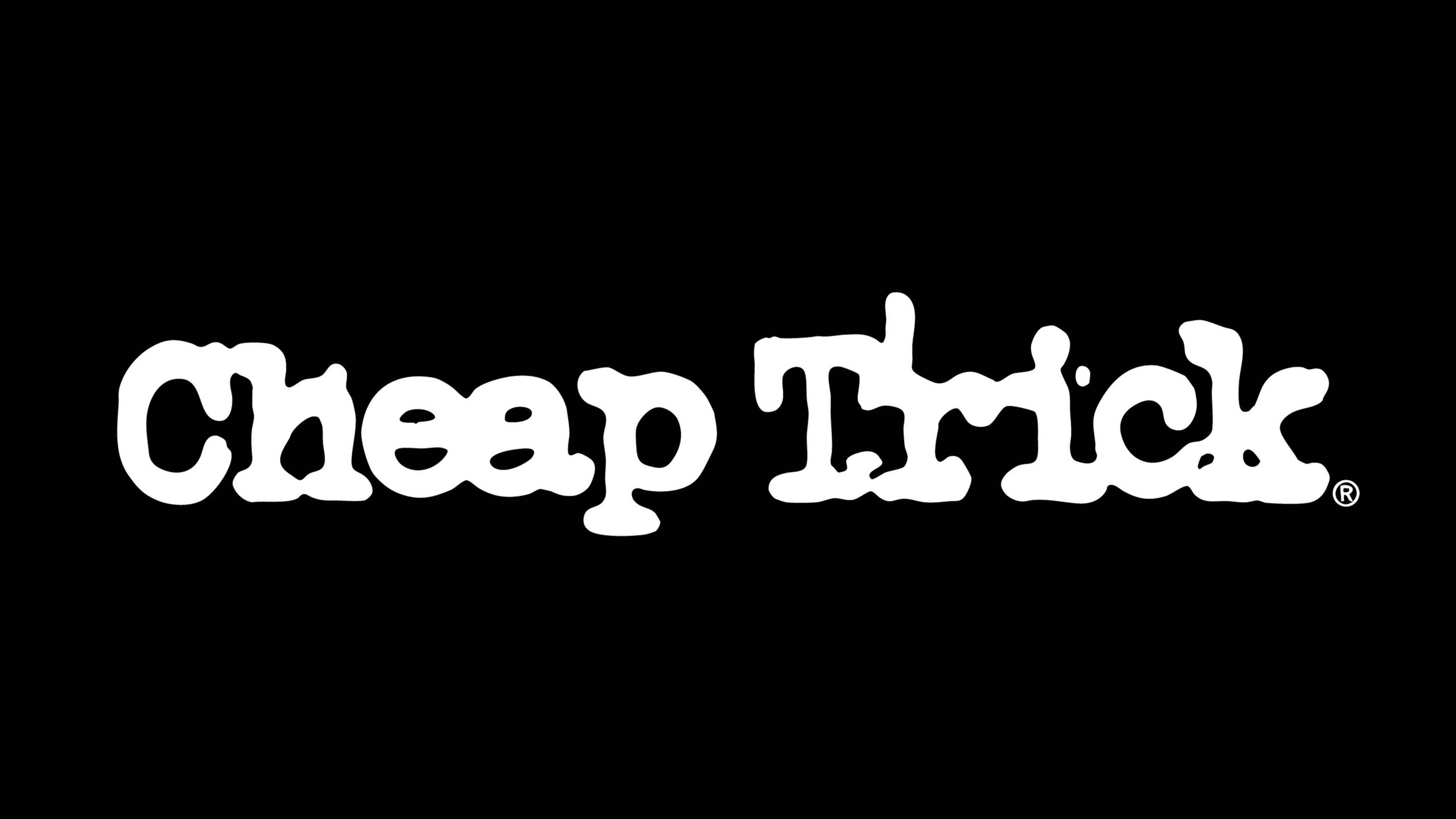 "Cheap Trick" text logo in white on black background.