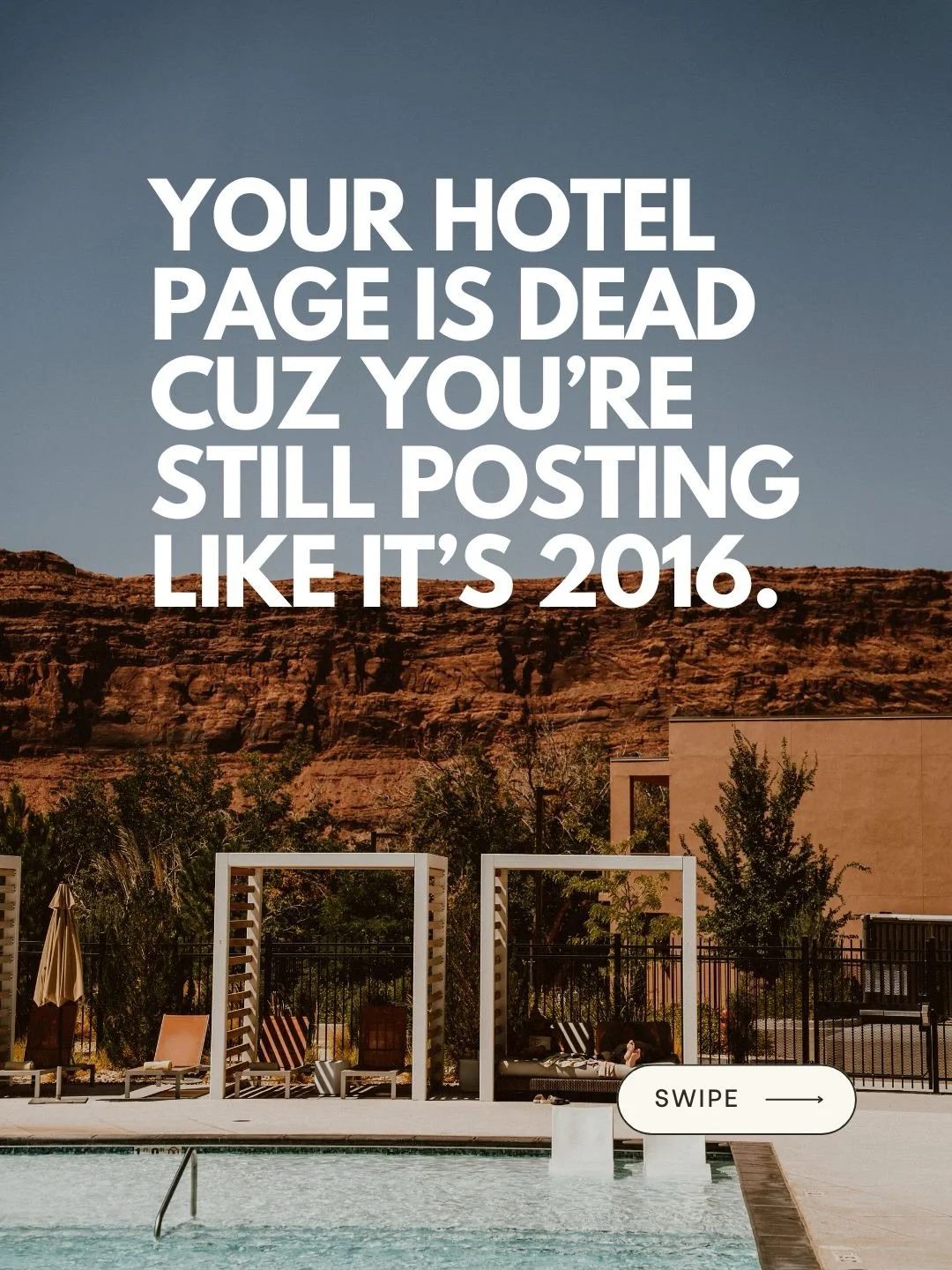 If this post makes you mad...you can scroll right on by. If this statement makes you go &ldquo;oh dang&rdquo;. Stick around and learn what actually works for hotels in 2026. Cuz if you think instagram is just a landing page and you&rsquo;re just post