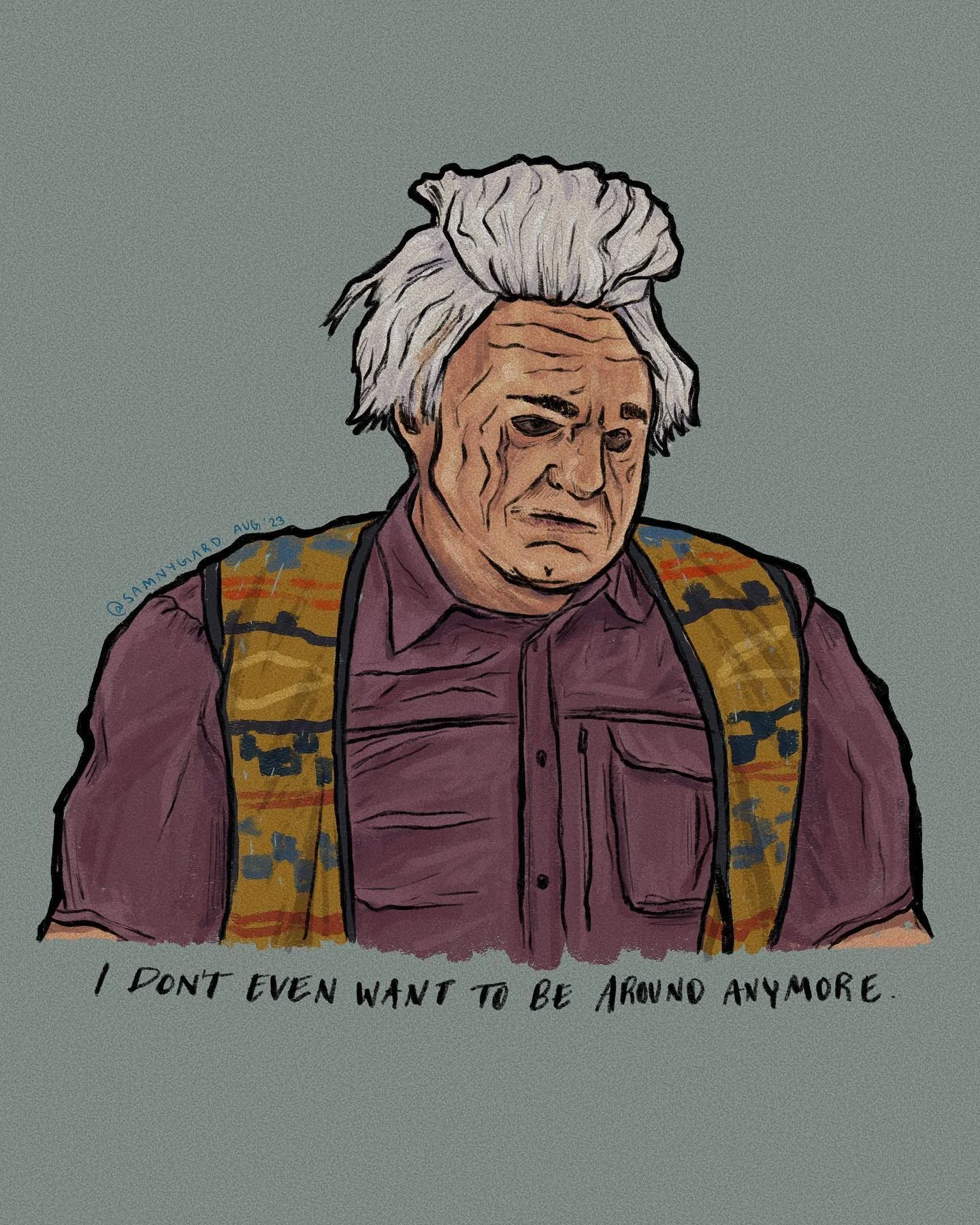 Karl Havoc 💕I want to paint him but I&rsquo;m moving (again) at the end of the month so starting an oil painting is not a bright idea 🤷&zwj;♀️ this will have to do for now. (This is a character from I think you should leave with Tom Robinson)..
.
.