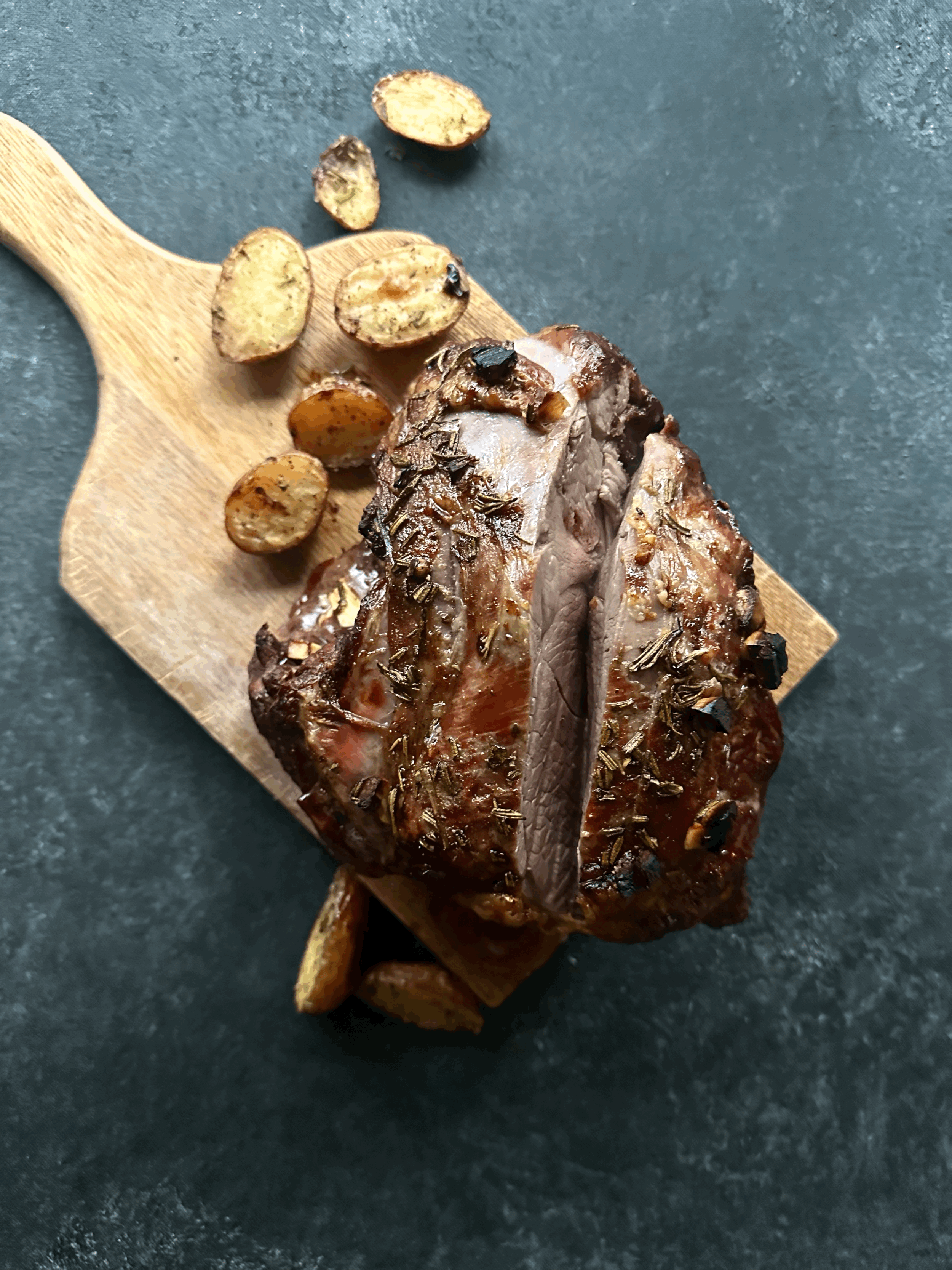 Roasted Leg of Lamb with Homemade Mint Sauce