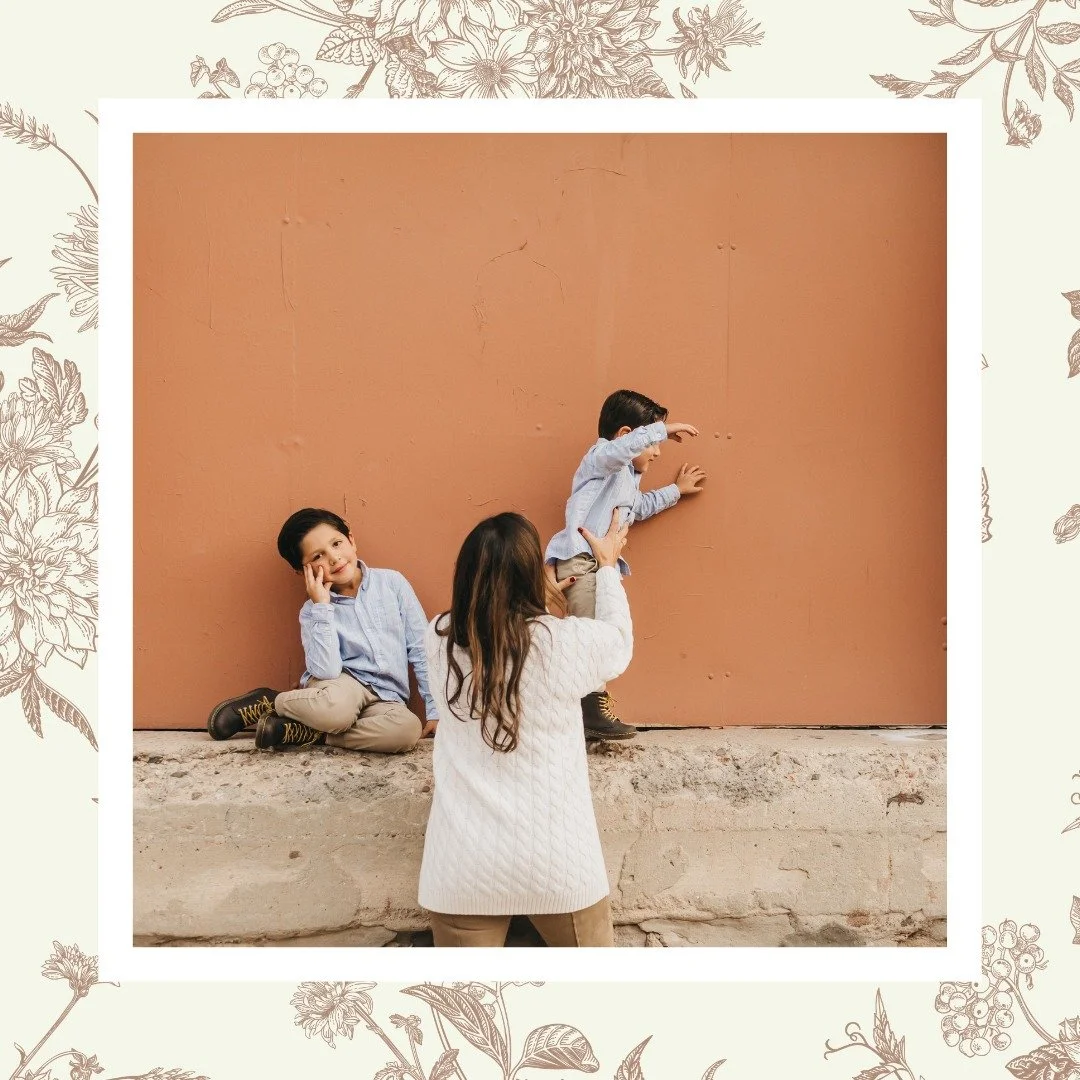 Finding so many unshared memories tucked away in my Canva folders today. This one perfectly sums up the beautiful chaos of motherhood: Momma wrangling the crew, the oldest sibling just waiting on the youngest sibling to figure it all out. Some things