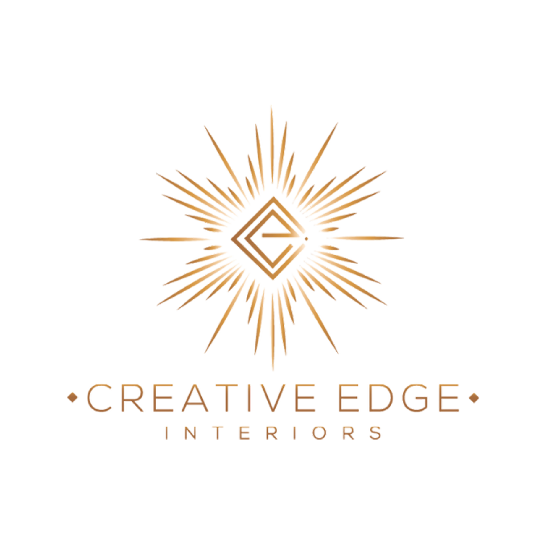 Creative Edge Interiors logo with geometric sunburst design