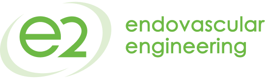 Logo of endovascular engineering with a green and black color scheme and stylized text.