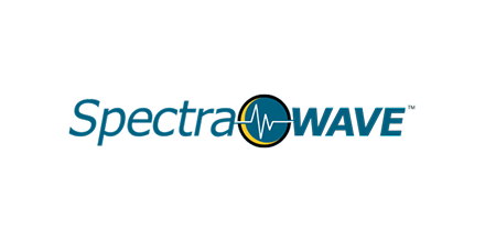 SpectraWAVE logo with stylized waveform and circle design.