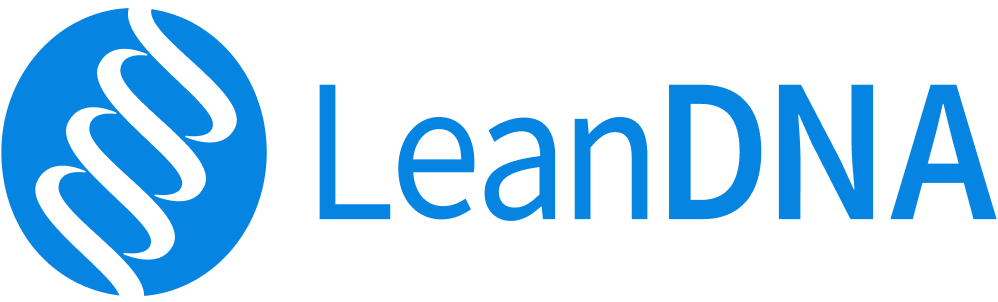 LeaDNA logo with a stylized DNA helix inside a blue circle