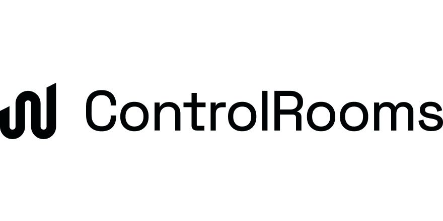ControlRooms logo with stylized 'C' and 'R' in black text.