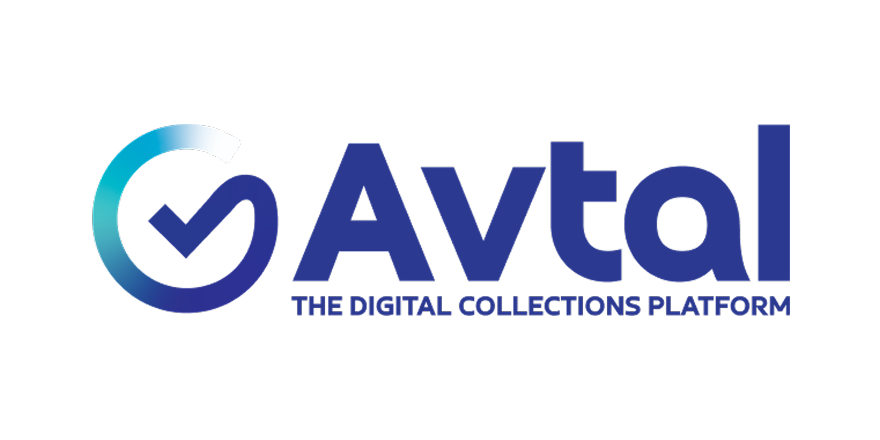 Logo for AVTA, The Digital Collections Platform, featuring a checkmark inside a stylized circle with a gradient blue and red color scheme.