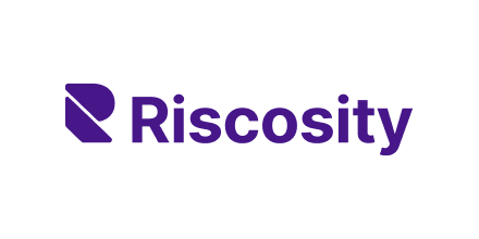 The Riscosity logo in purple with a stylized 'R' and the company name next to it on a white background.