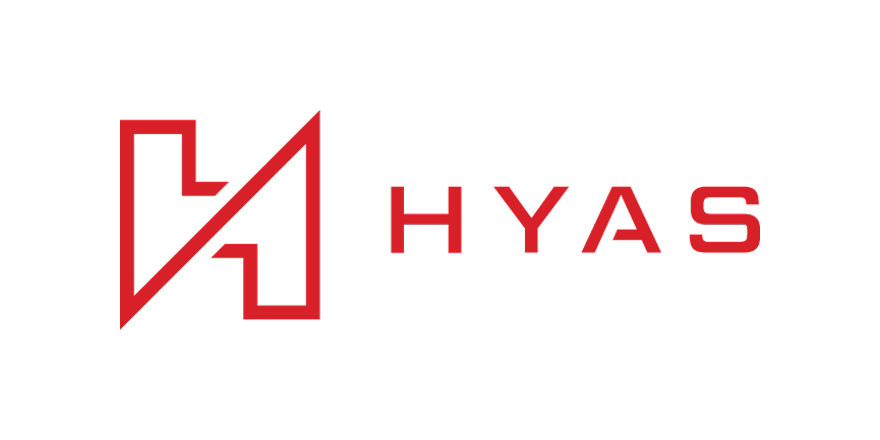 Red stylized logo with the text 'HYAS' on a black background.