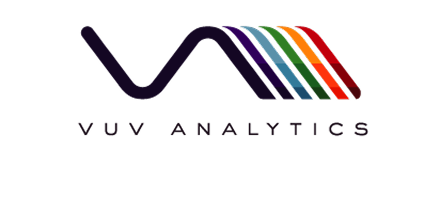 VUV Analytics logo with a stylized rainbow-colored wave and text.