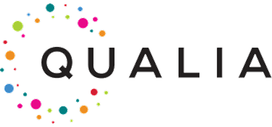 Graphic with colorful connected dots and lines, and the word 'QUALA' in bold black letters.