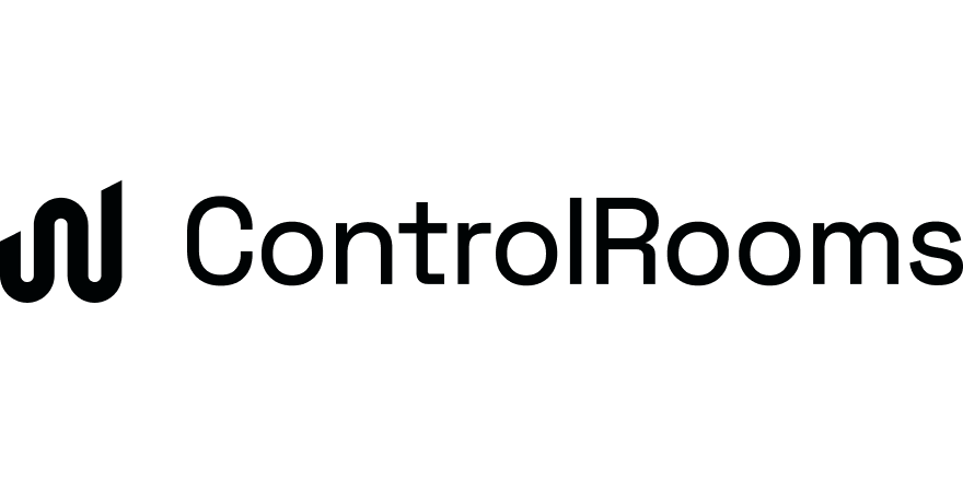 ControlRooms logo with stylized 'C' and 'R' in black text.