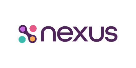 Nexus logo with colorful dots and purple text
