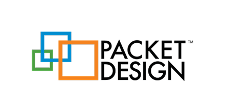 Logo featuring interconnected squares in blue, green, and orange with the text 'Packet Design' in black.