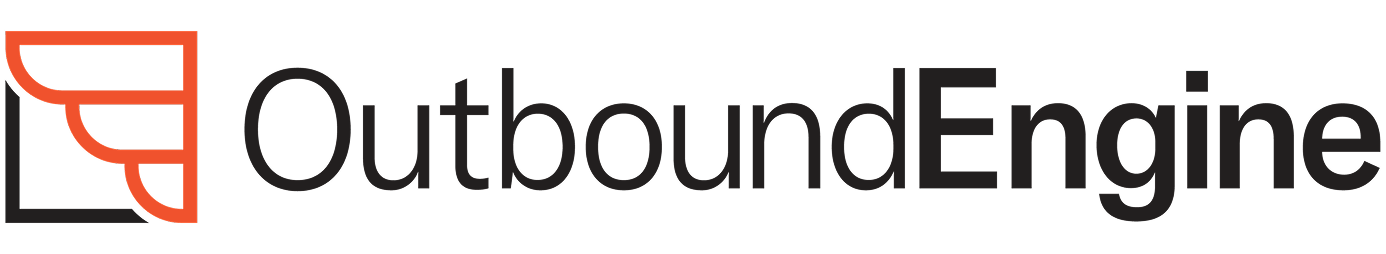 OutboundEngine logo with stylized red wing and black text.