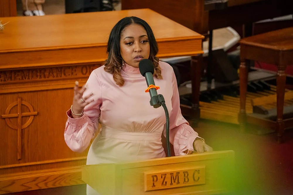 Shamyra Lavigne sharing her powerful story of what brought her to climate justice work. 