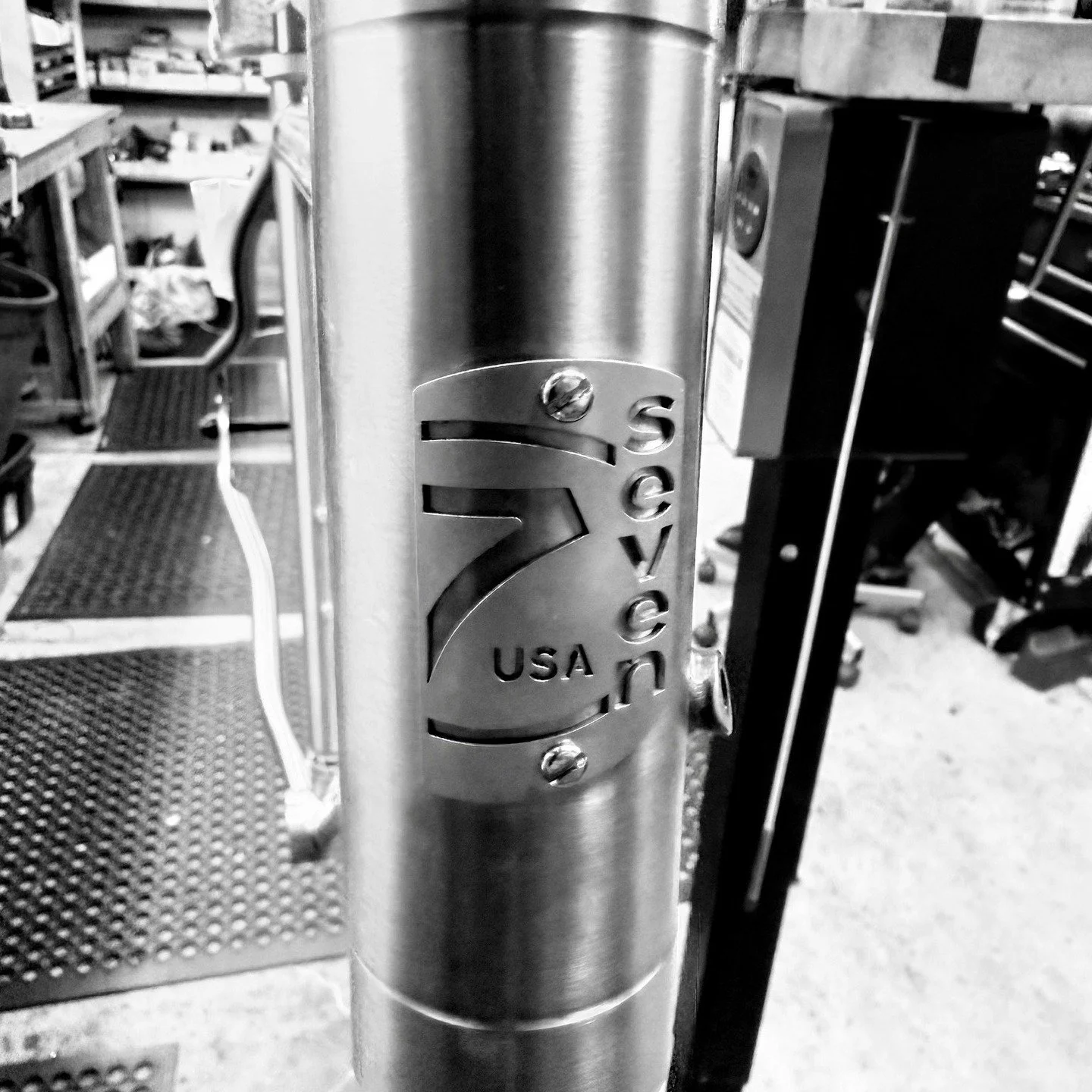 Our newest Seven Evergreen getting prepped for assembly while two classic Ti bikes wait in our repair queue.