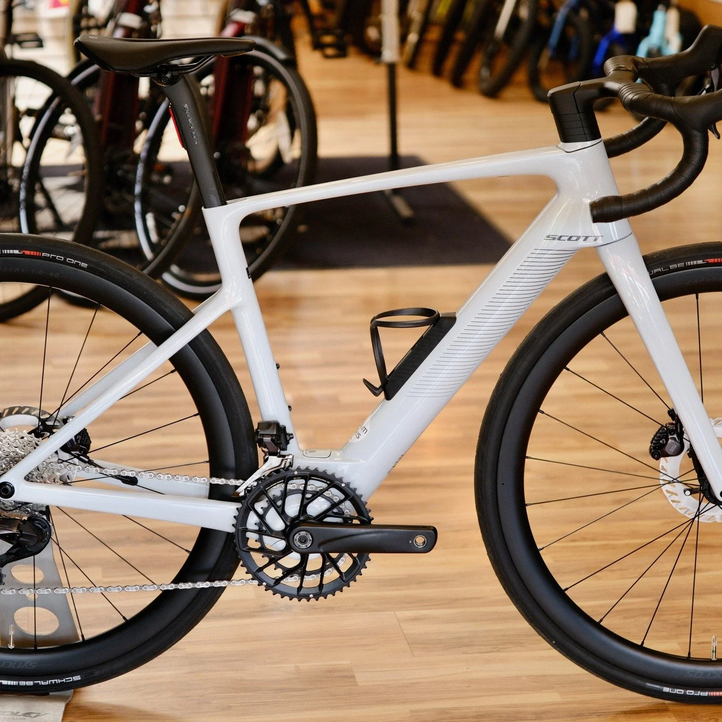 The Scott Fastlane is simply the coolest E-bike we've had in the shop. Not only does it have sleek lines with an arrow frame that still remains compliant for hours in the saddle, it's E assist it's so smooth and subtle it just feels like you but on t