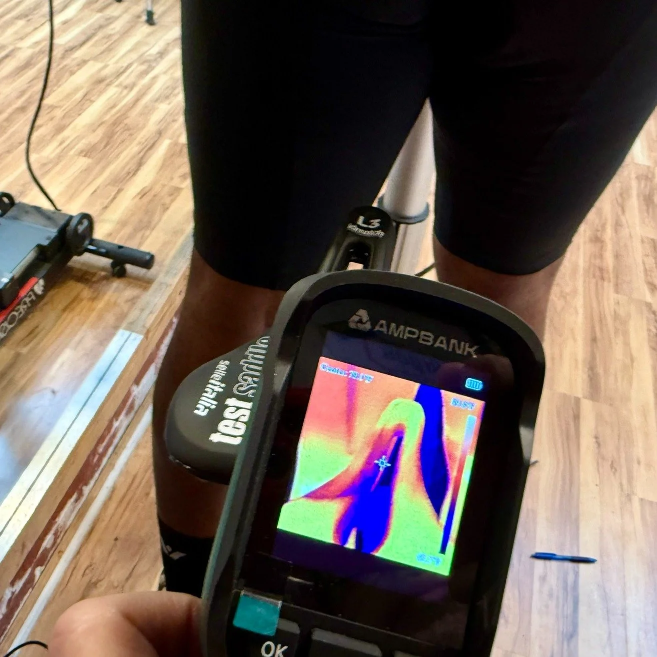 Did you know that we use heat mapping to help you choose a saddle and to diagnose fitting issues? This rider's hips were angled on the saddle, which can happen for a variety of reasons. In this case, the saddle was simply too narrow, and the rider ha