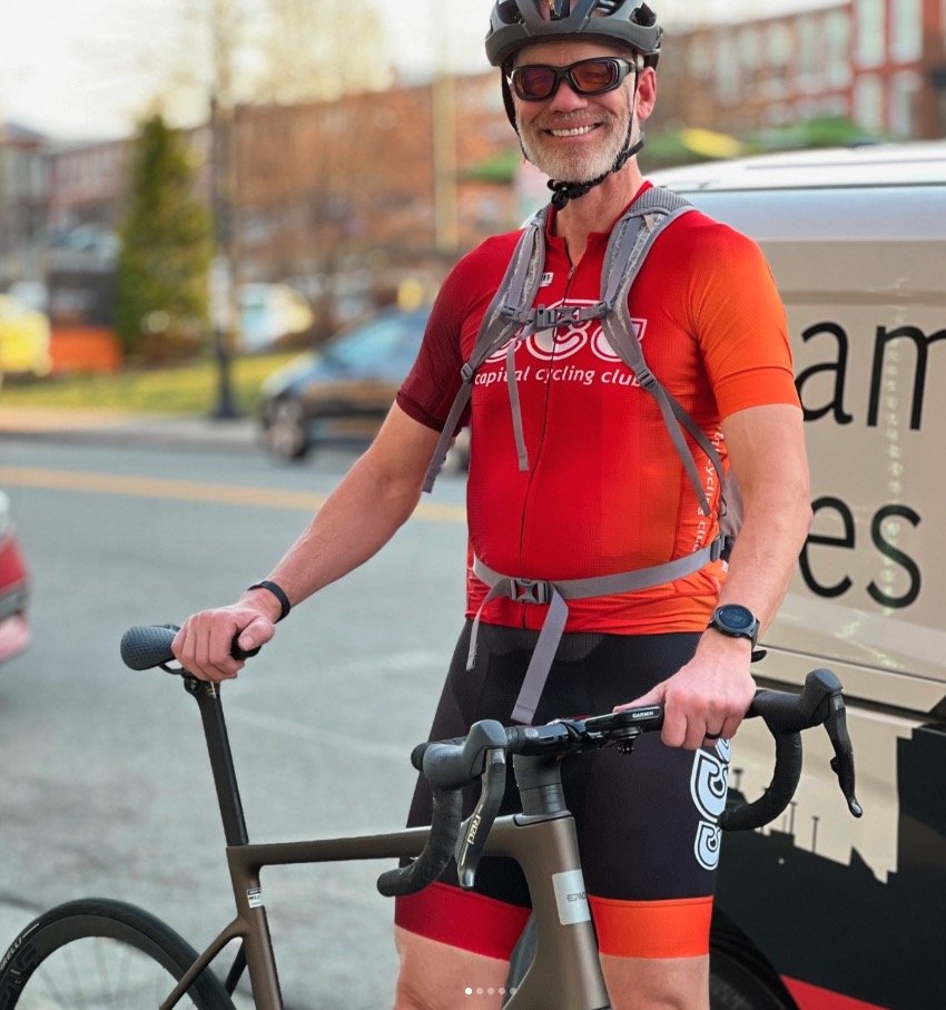 Client John happy with his custom bike build