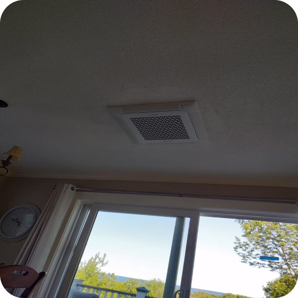 Inside air ventilation for ceiling in recent SkyWalker HVAC customer