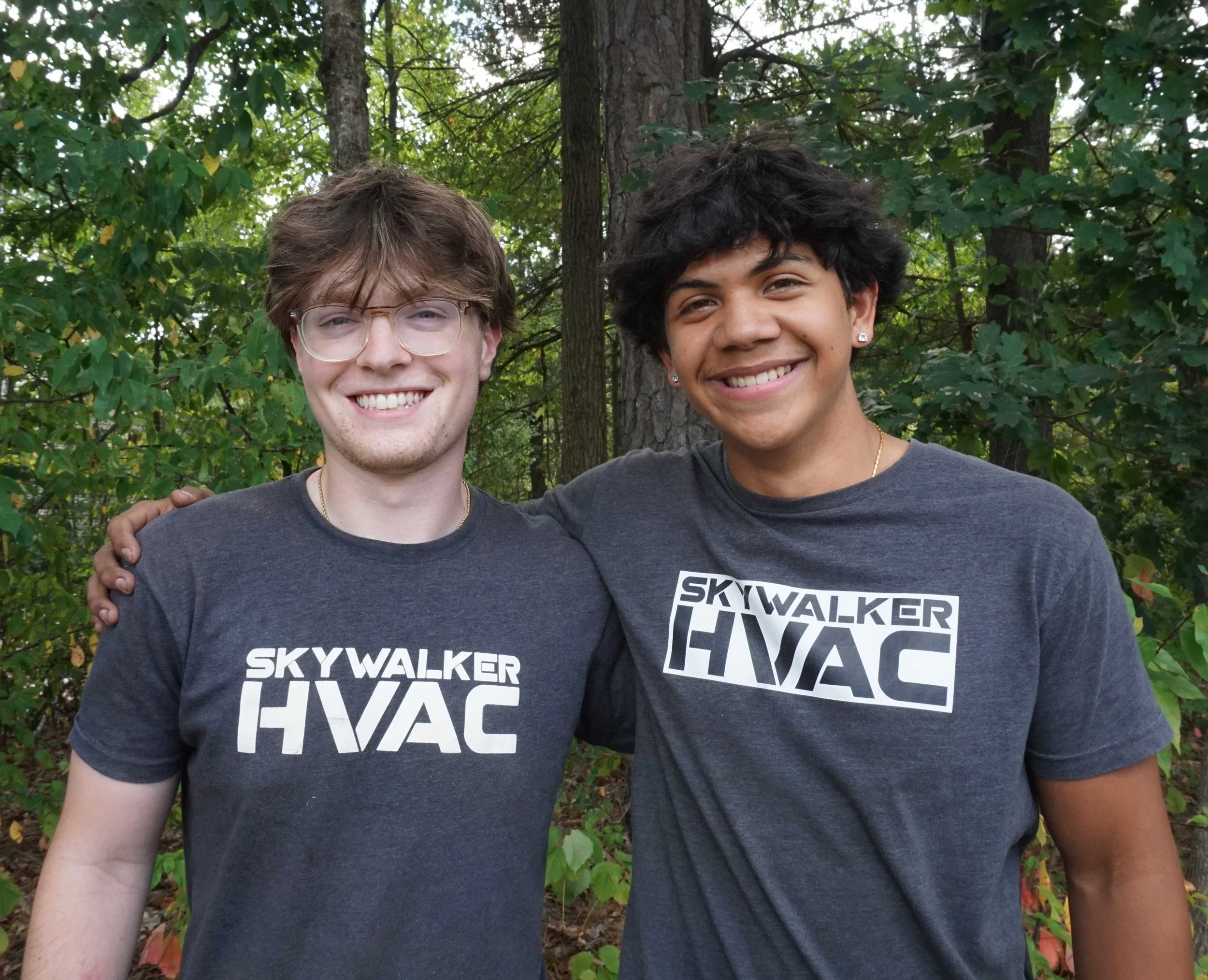 Owen and Jace part of the installation and service team at SkyWalker HVAC Brookline New Hampshire