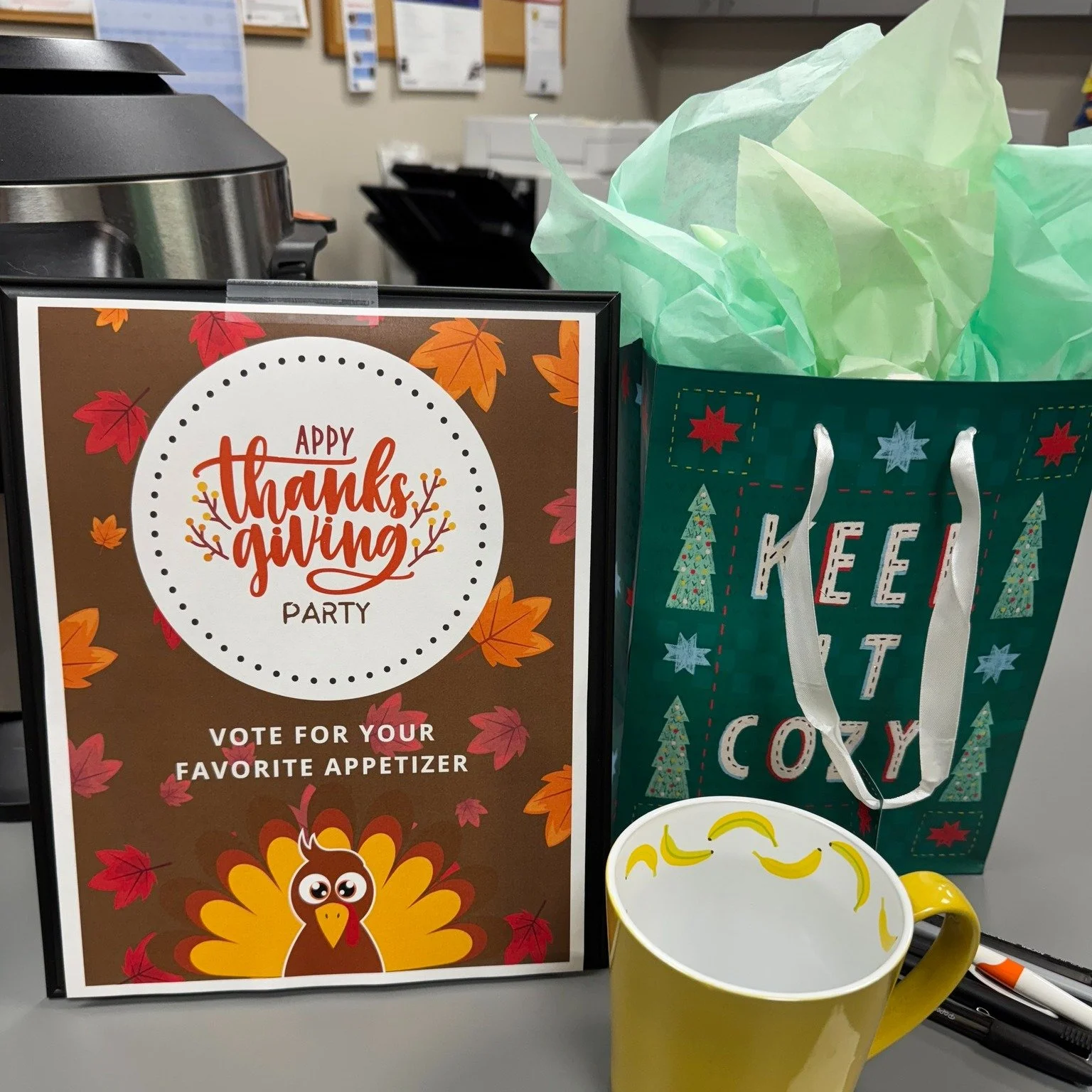 Appy Thanksgiving at the office! 

Today we kicked off the holiday a little early with our Appy Thanksgiving celebration! Everyone brought their favorite appetizers to share, and the spread did not disappoint.

We also held a friendly competition for