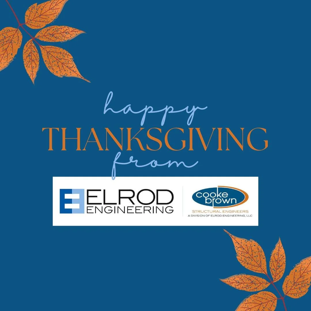 Happy Thanksgiving from all of us at Elrod Engineering and Cooke Brown! 

As we take time to reflect this season, we&rsquo;re grateful for the clients, partners, and colleagues who make our work meaningful. Your collaboration, trust, and support allo