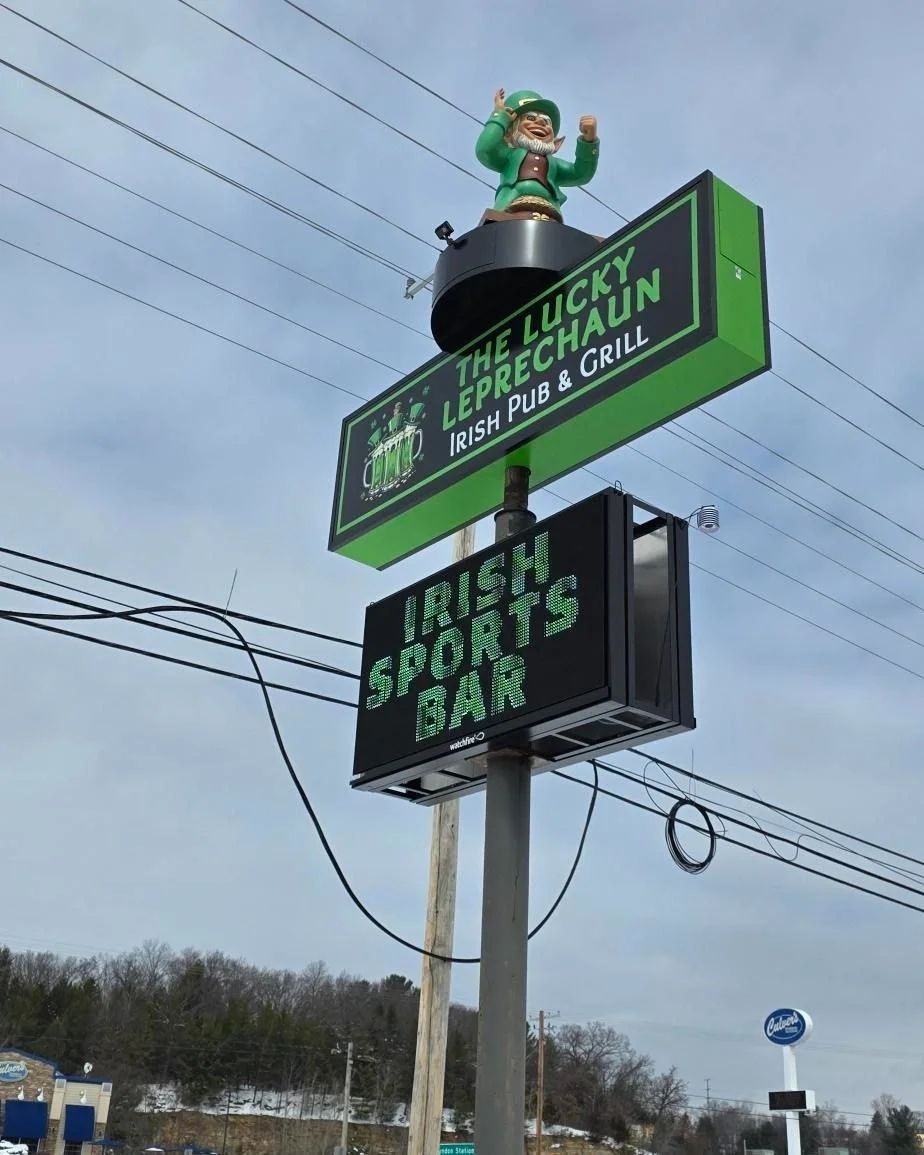 We couldn&rsquo;t let March slip by without featuring this lucky guy!

We loved partnering with Sign Art Studio for this Lucky Leprechaun. Not only was this 'little' guy going on an existing structure, but he is also rotating, which makes him even mo