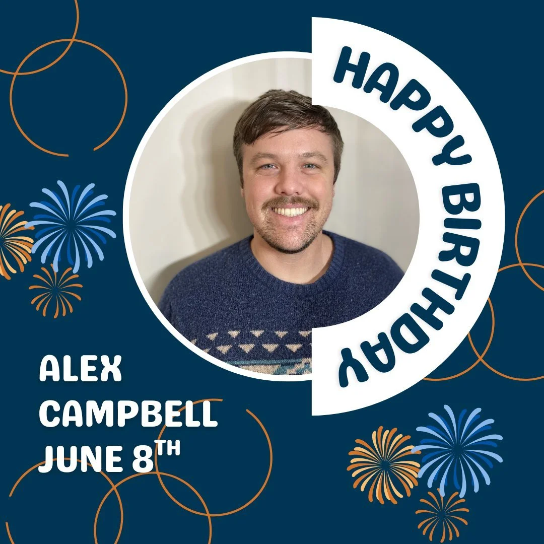 Happy Birthday, Alex!

Today we're celebrating Alex Campbell!
Whether he's curled up with a good book at a local coffee shop, spending time with Emmy and Oscar, or planning his next travel adventure, Alex always brings thoughtful and positive energy 