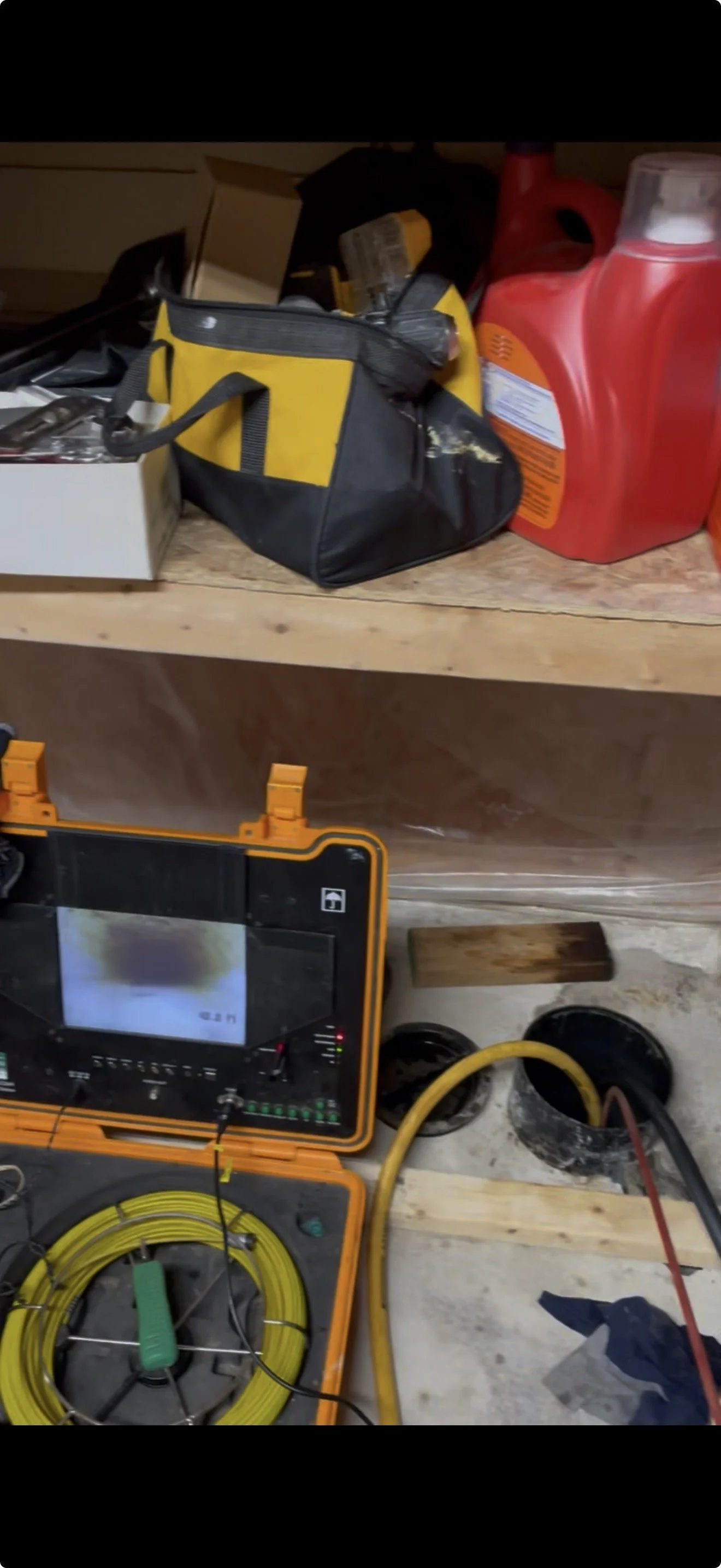 Camera inspection of a pipe.