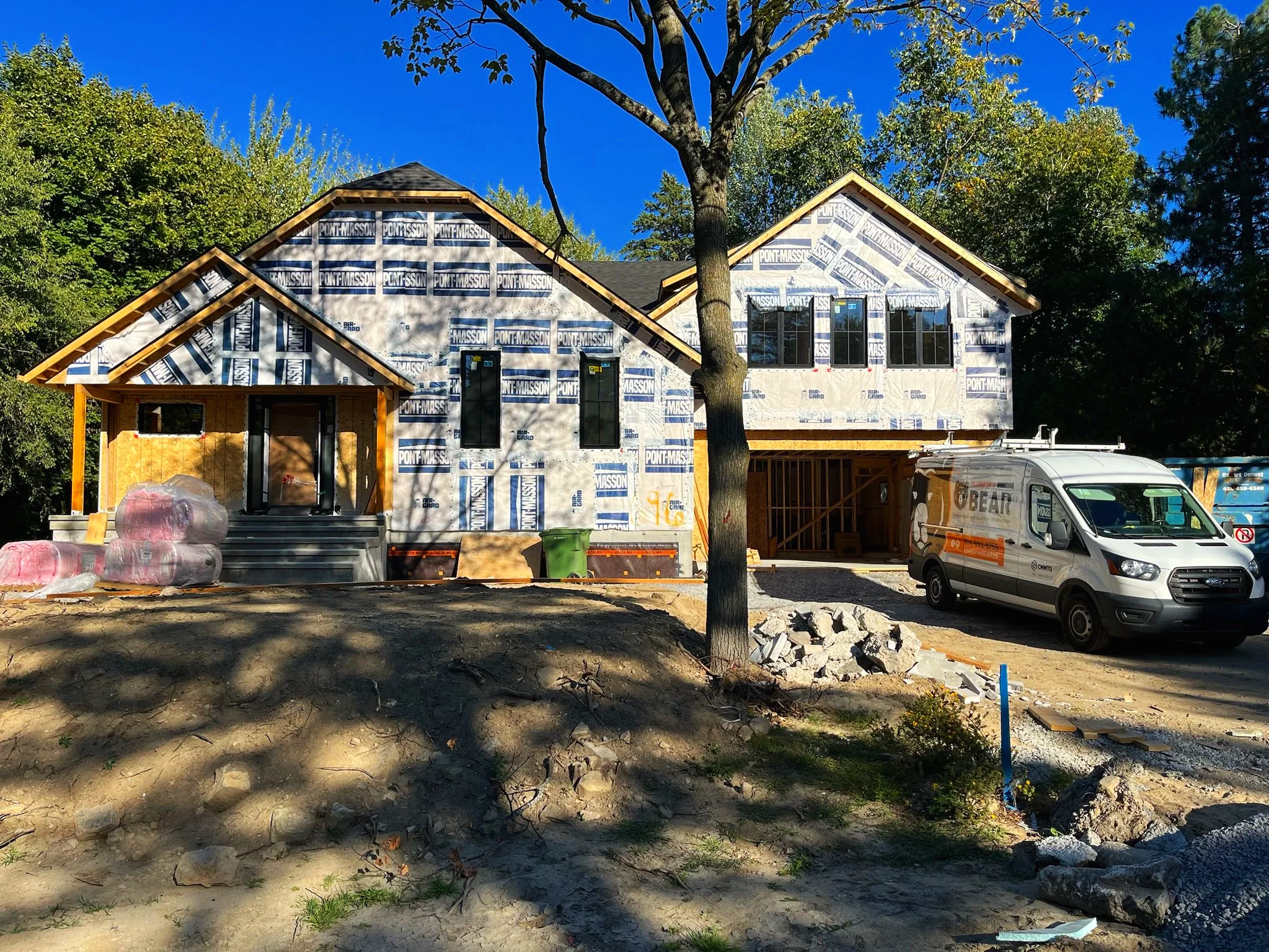 Residential house under full construction.