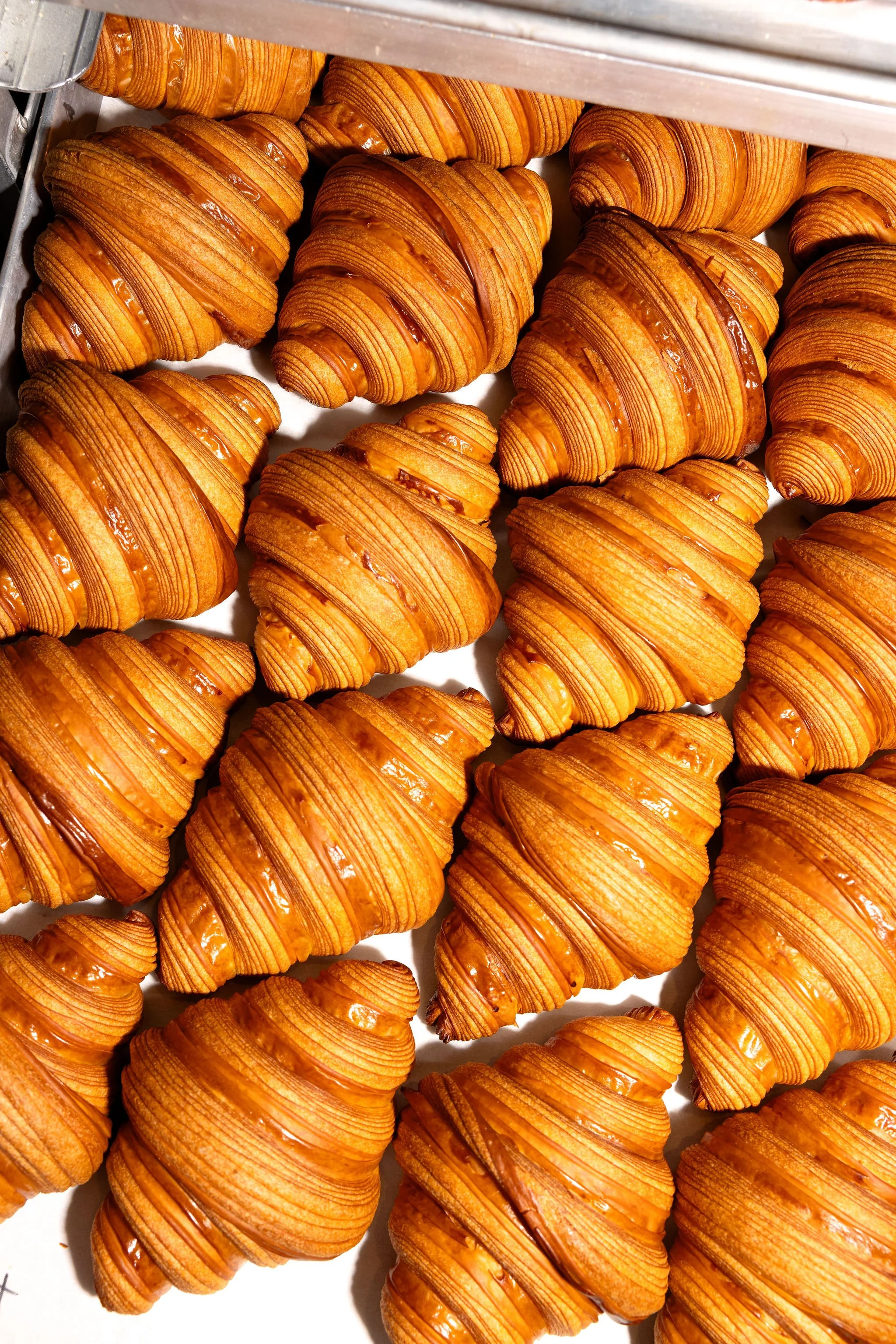 A tray of croissants 