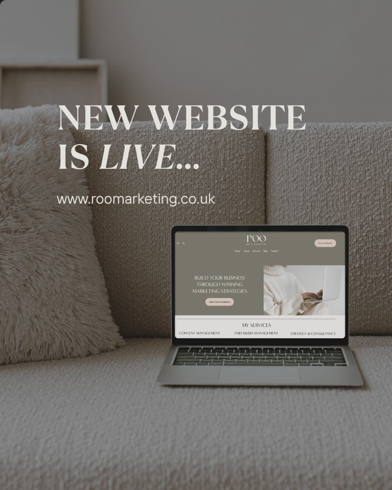 Aaaand my new website is now live! 👩🏽&zwj;💻 

Does this mean I can add website creation to my services? 🫣 I&rsquo;ll let you be the judge&hellip; Check it out at www.roomarketing.co.uk

#eastbournebusiness #marketingservices