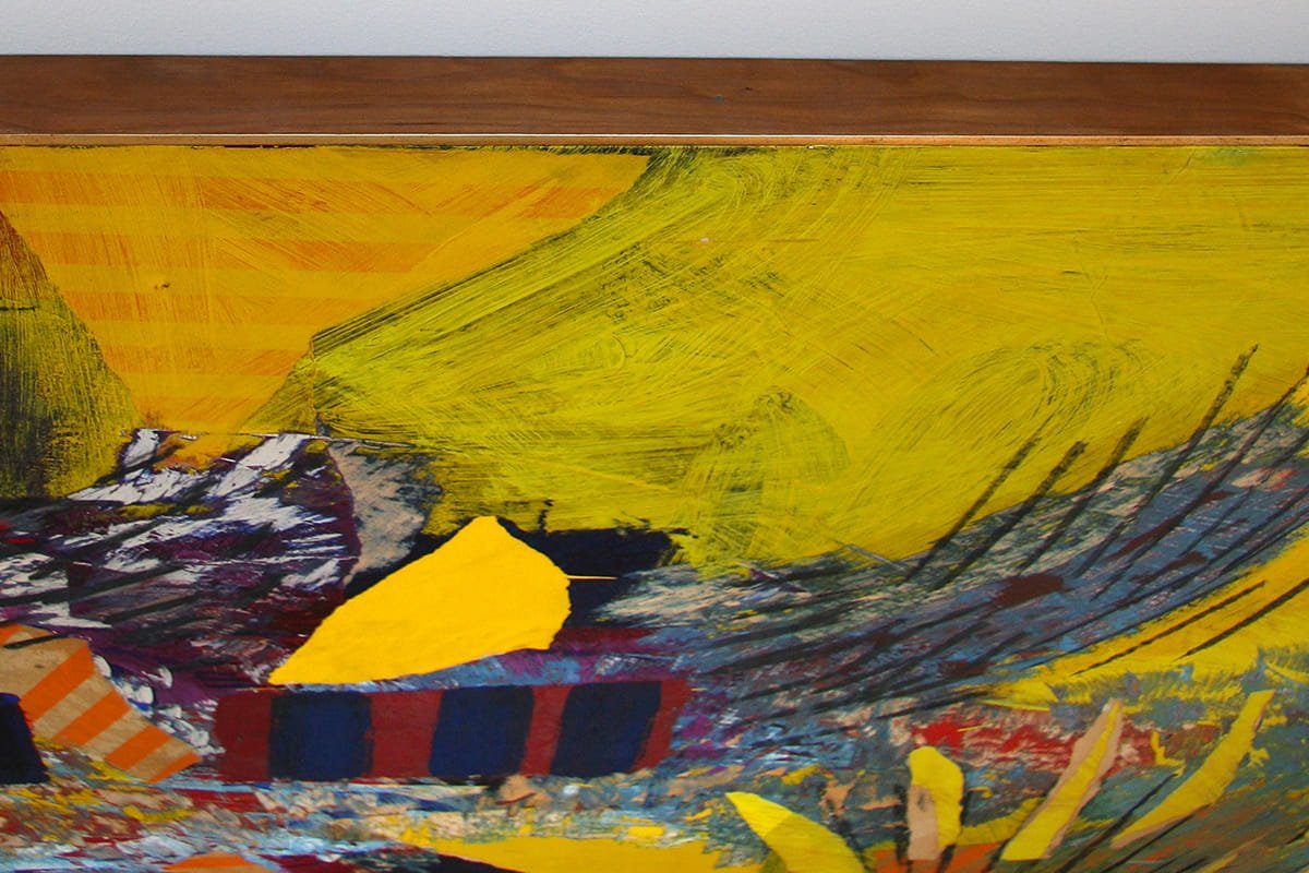 Abstract painting close up with frame