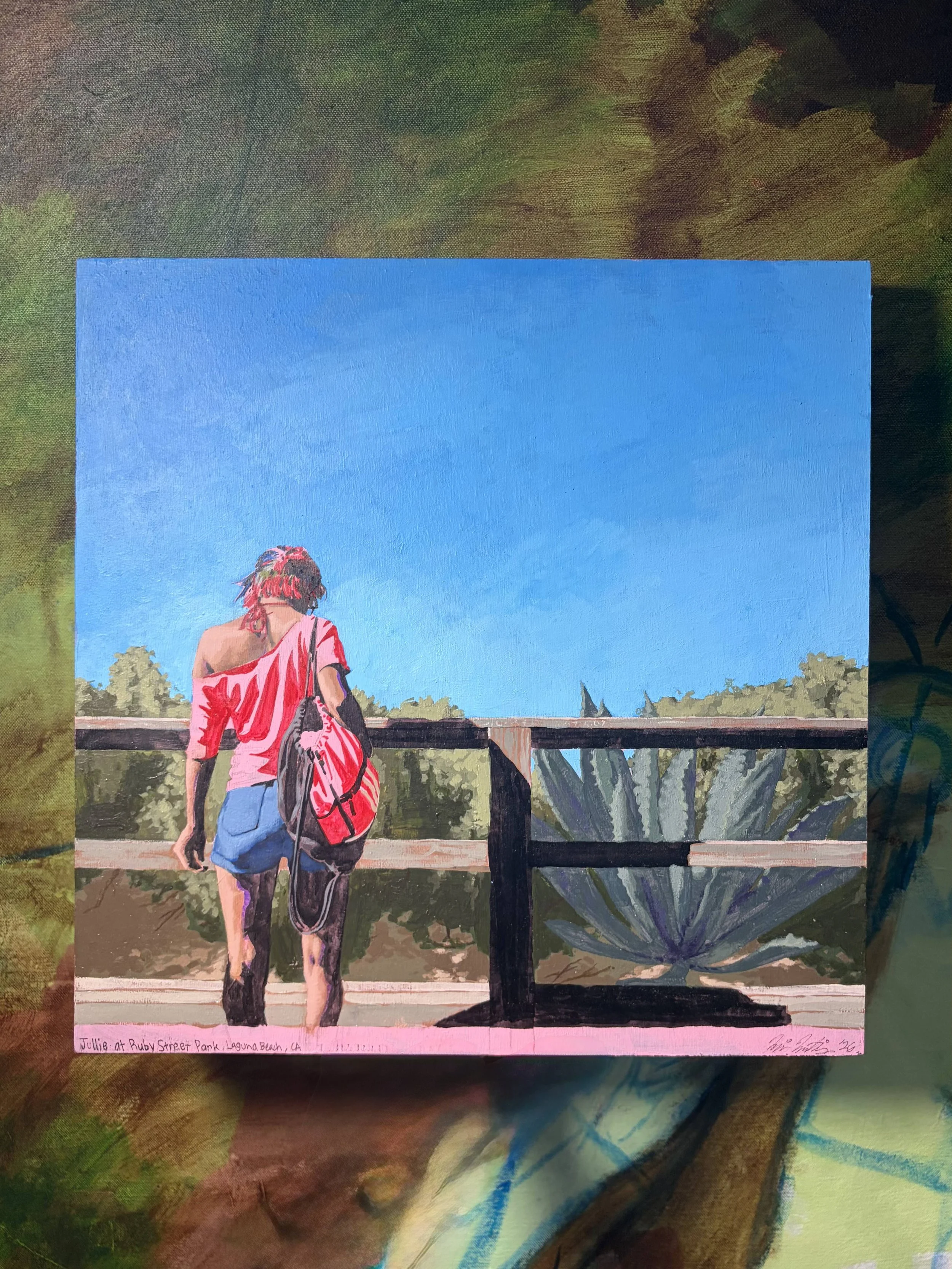 Jullie at Ruby Street Park, 14" x 14", Acrylic, September 2026