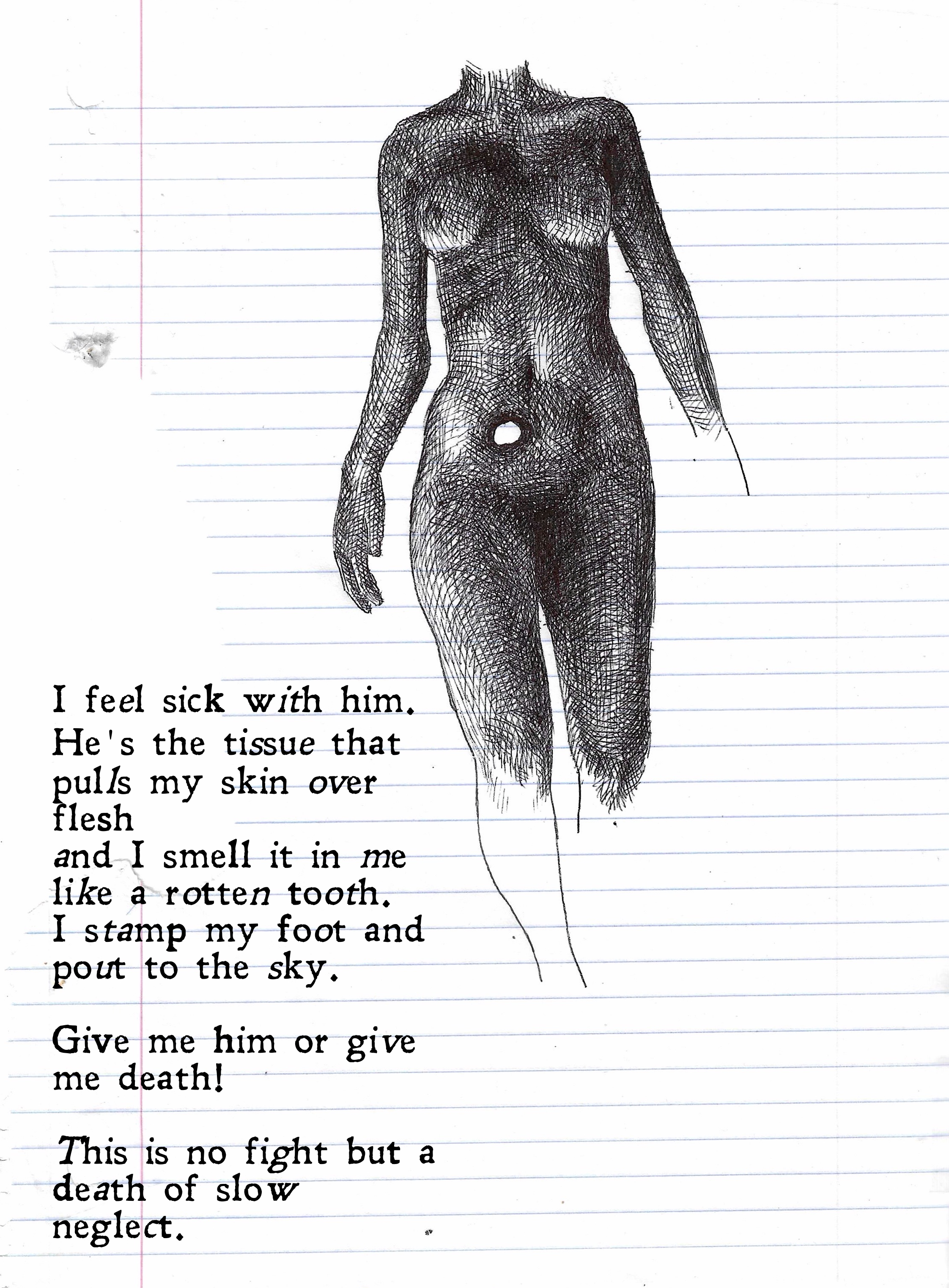 Rotten, 8.5"x11", Ballpoint Pen, August 2026